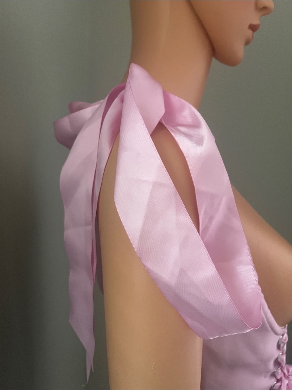 ‼️NWT‼️Dolls Kill X Sugar Thrillz Pink Satin Lace-Up Corset Top Medium - Picture 5 of 8